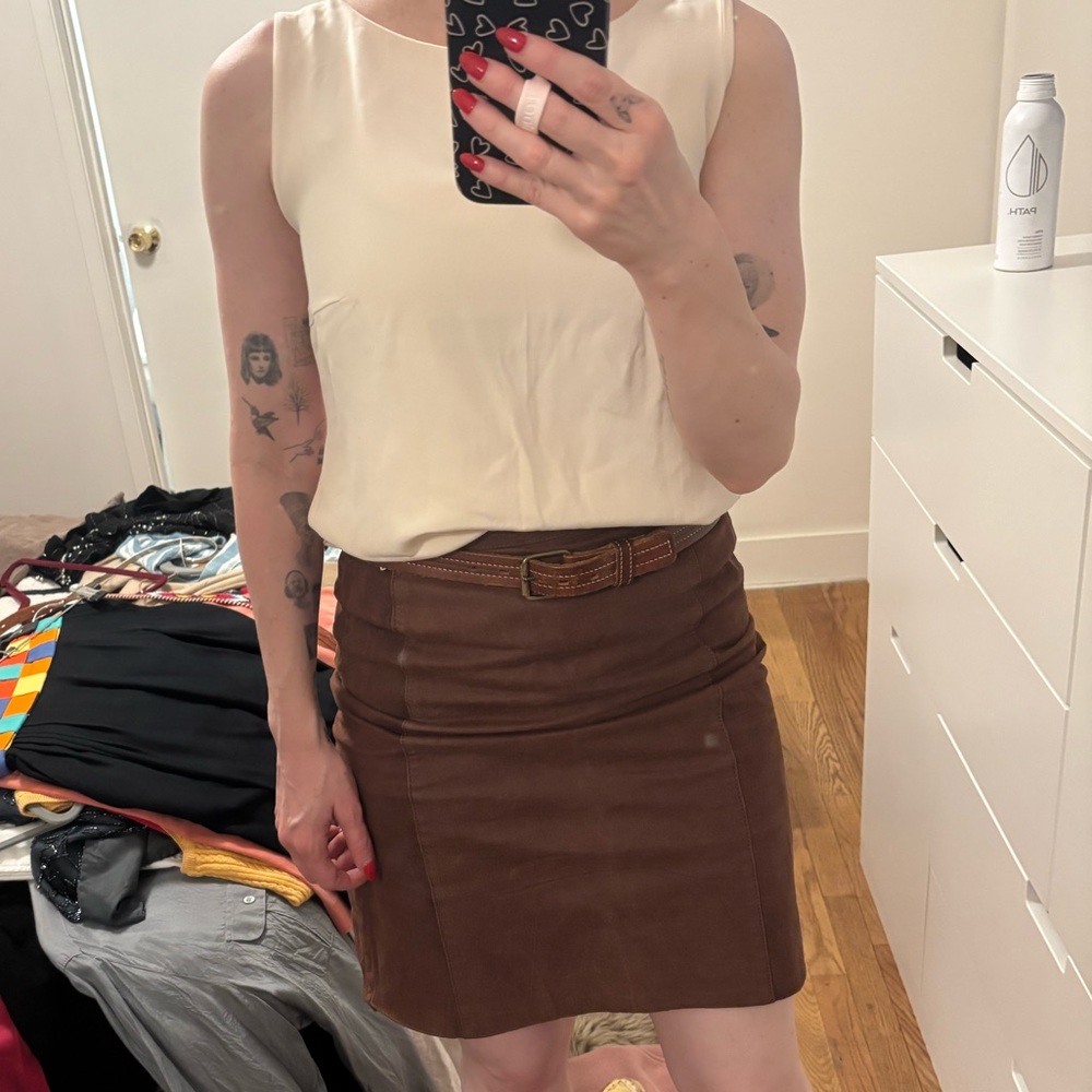 Suede Leather skirt VTG